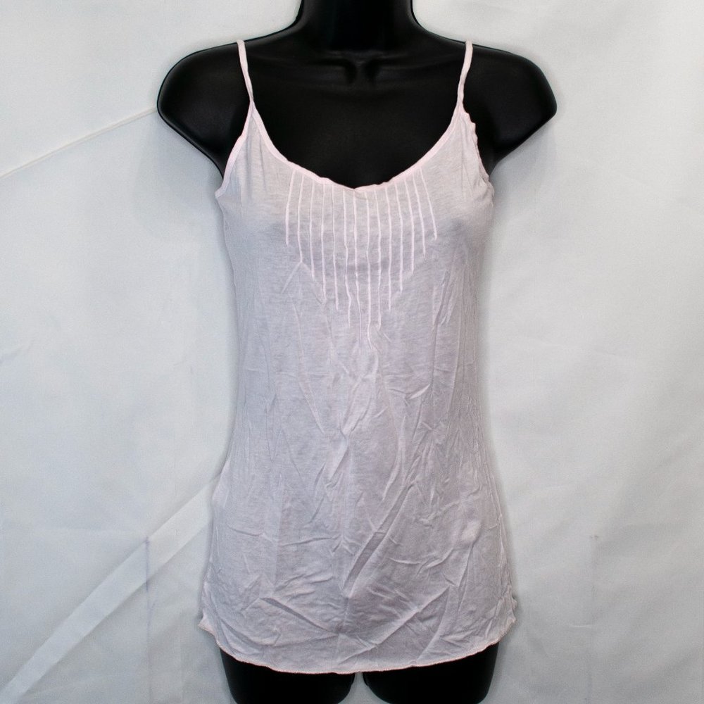 NEW Express Pintuck Pleat Cami Tank Top Womens Small S Pink Cotton Modal Y07